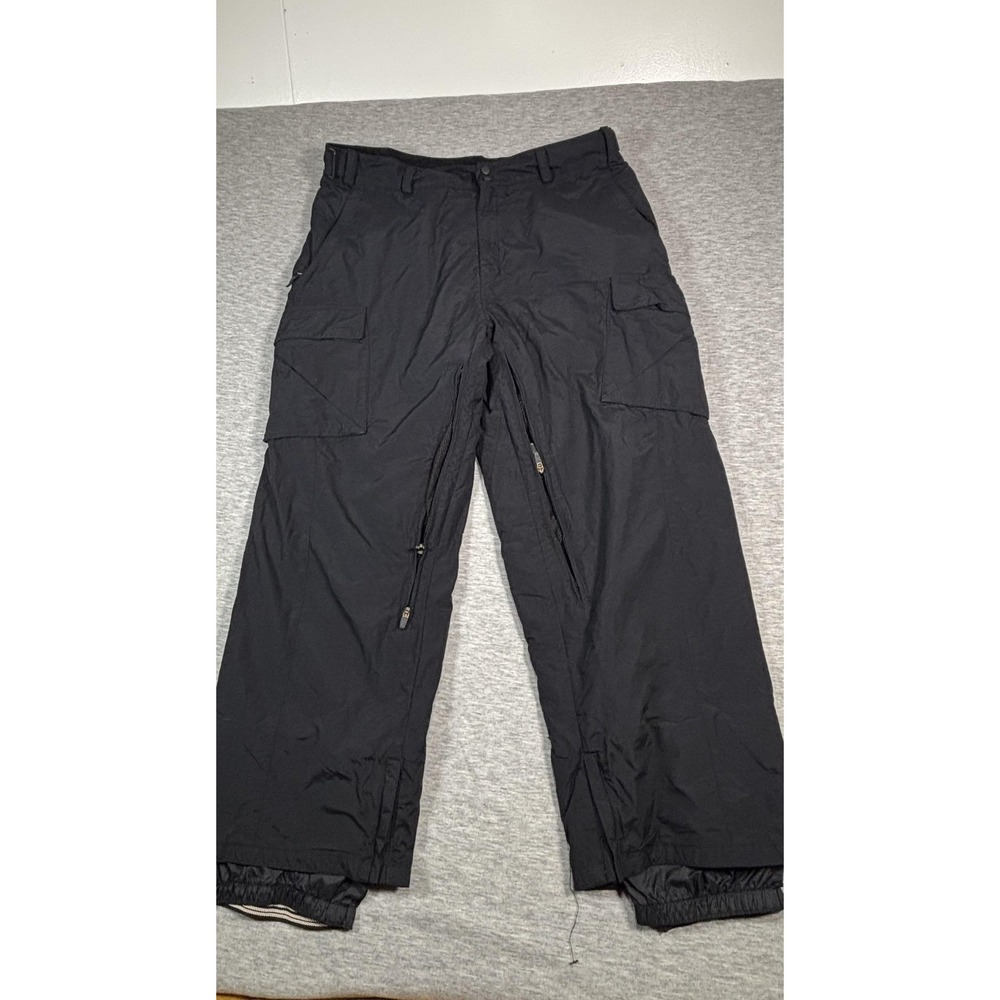 Obermeyer Snow Pants Mens XL Black‎ Insulated Cargo Ski Snowboard Vented